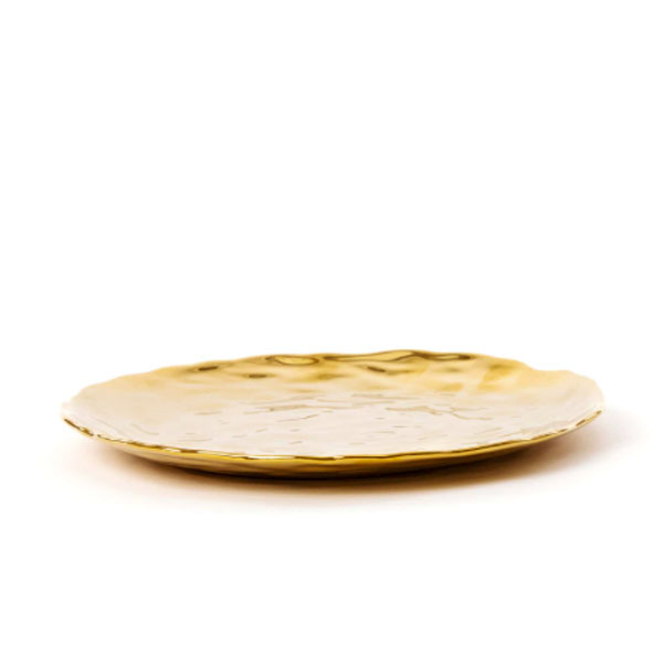 SELETTI - Piatto dolce - Fingers Porcelain Gold