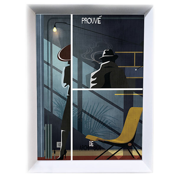 Federico Babina - Archidesign - Jean Prouvè - A4 con cornice il legno bianca