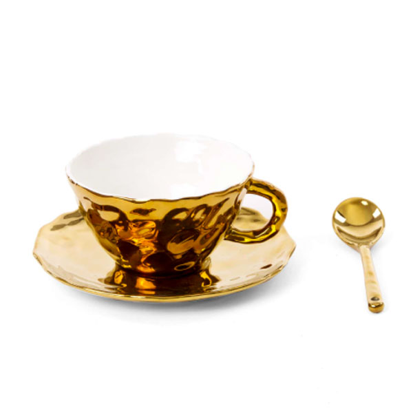 SELETTI - Tea Cup - Tazza e piattino - Oro