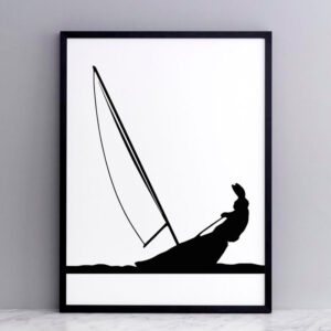 HAM – Sailing rabbit – Coniglio sciatore 30 x 40
