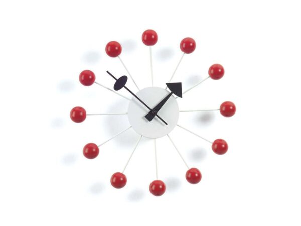 Ball Clock- Orologio rosso - VITRA
