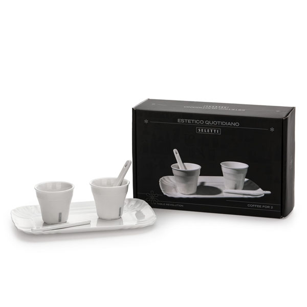 SELETTI- Estetico Quotidiano – Coffee Set 2 Tazze + 1 Vassoio
