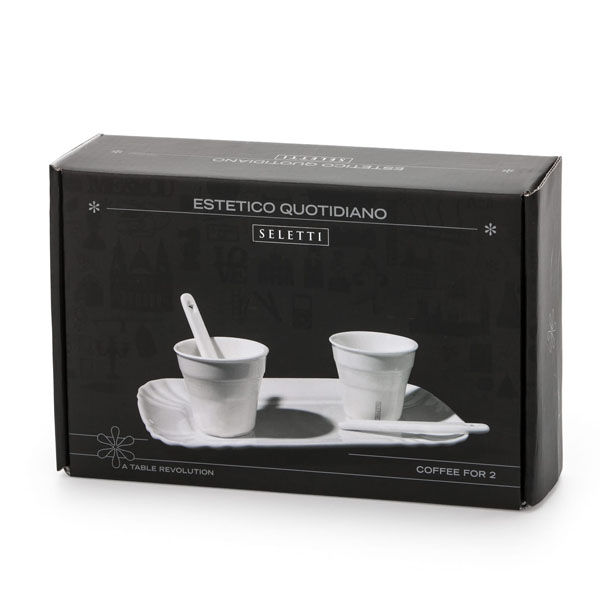 SELETTI- Estetico Quotidiano - Coffee Set 2 Tazze + 1 Vassoio