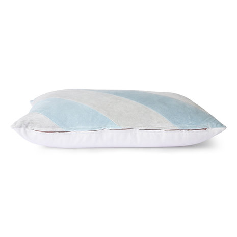 Cuscino in velluto a righe - blu ghiaccio 40x60cm - HK living
