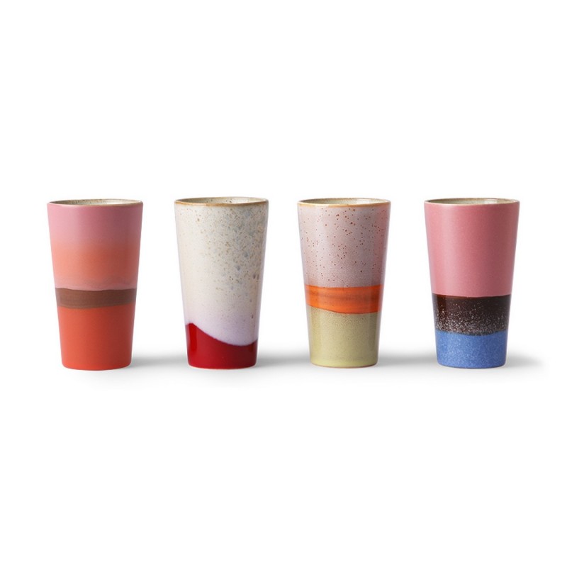 Set di 4 tazze in ceramica Latte anni ’70- HK Living
