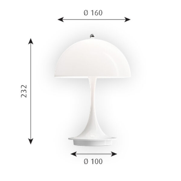 LOUIS POULSEN - Panthella 160 Lampada da Tavolo Portatile IP44 Opale