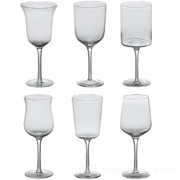 Bitossi Home – Set 6 Calici Trasparenti forme assortite