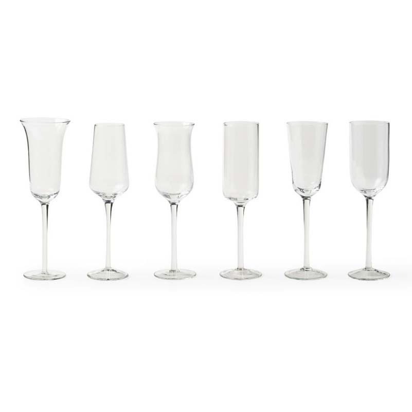 Bitossi Home – Set 6 Flute trasparenti forme assortite